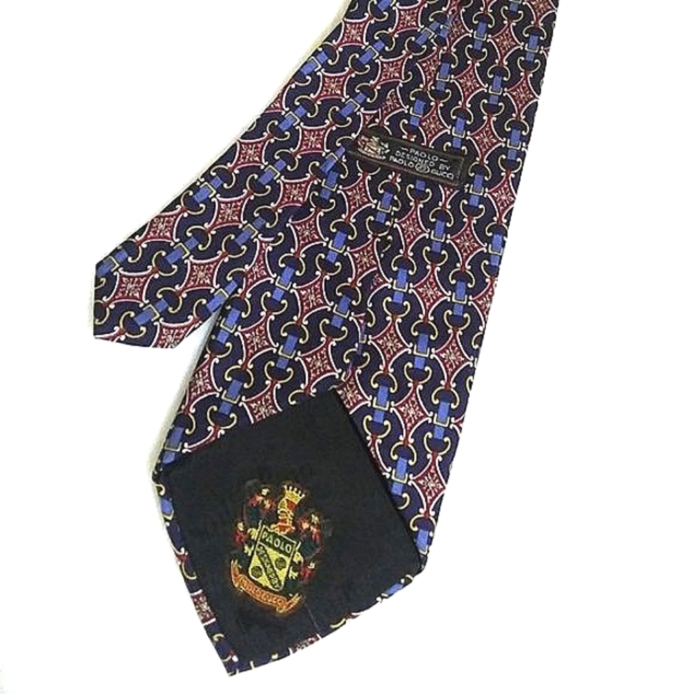 PAOLO BY PAOLO GUCCI 100% HAND FINISHED SILK TIE DESIGNER ORNATE PROFESSIONAL